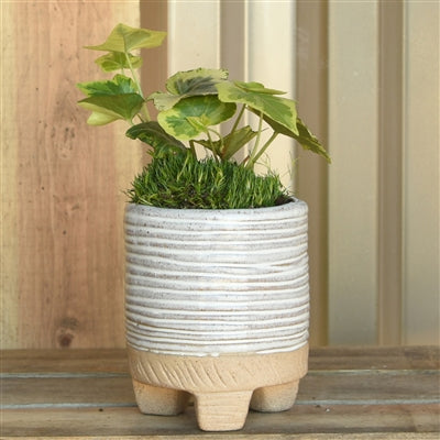 Ramos Horizontal Stripe Cachepot, Stoneware - 2.5"