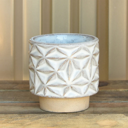 Ramos Geometric Cachepot, Stoneware - 2.5"